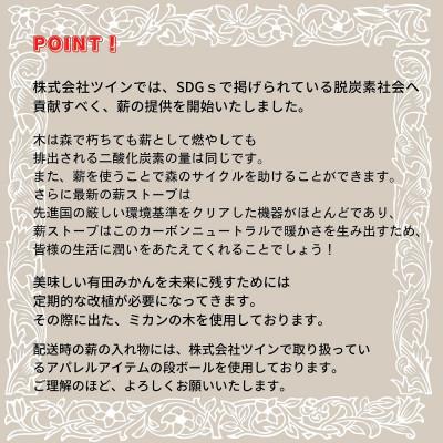 ふるさと納税 有田川町 【訳アリ】有田みかんの薪!10Kg(中太のみ)バイオマスエネルギーで火を楽しもう! |  | 03