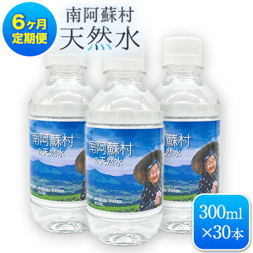 【ふるさと納税】【6か月定期便】南阿蘇村 天然水 300mlボトル×30本（かなばあちゃんラベル）6回お届けで計180本！ ハイコムウォーター 《お申込み月の翌月から出荷開始》 熊本県南阿蘇村 天然水