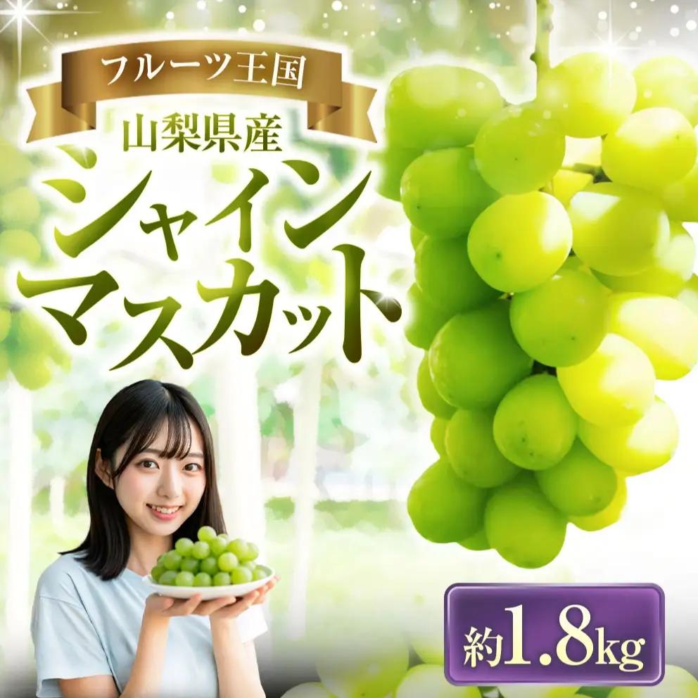 シャインマスカット 約1.8kg マスカット ぶどう ブドウ 葡萄 くだもの 果物 フルーツ 種なし 山梨県 中央市 送料無料 【2026年8月下旬-10月下旬発送予定】