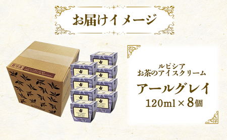 【北海道の生乳×ルピシアのお茶 アイス】グラス and ソルベ（アールグレイ）8個セット【06137】