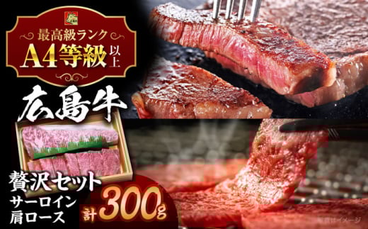 【年内発送】【スピード発送】【冷蔵】牛肉  広島牛贅沢セット 計300g 肩ロース焼肉用 50g サーロイン150g 牛肉 肉 にく 国産 和牛 牛 黒毛和牛 食べ比べ お肉 高級 肉質等級 A4等級以上 A5等級 ブランド牛 広島県産 三次市産 みよし 三好 霜降り ギフト 贈答 プレゼント お取り寄せ おとりよせ ご当地 焼肉 やきにく 焼き肉 ステーキ 三次市/広島三次ワイナリー [APAZ022]