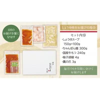 Z65-84 【定期便6ヶ月】博多もつ鍋おおやまもつ鍋しょうゆ味2人前 もつ鍋