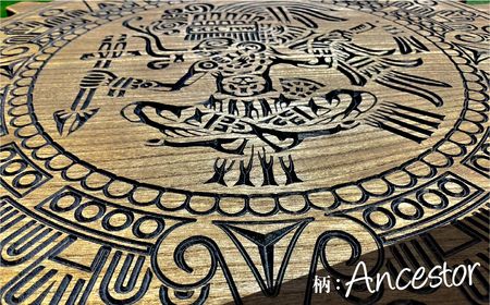 【チーク】スプリットテーブル　Ancestor アンセスター（1台）【専用袋付き】（幅 860mm×奥行 860mm×高さ 400mm）机 テーブル 彫刻 キャンプ コンパクト 木目 軽量 アウトドア