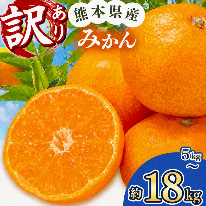 【ふるさと納税】訳あり みかん 選べる 大小混合 小玉 内容量 約 18kg or 10kg or 5kg 果物 熊本県 なごみ町産 みかん 小さいサイズ 大きいサイズ ミカン 和水町