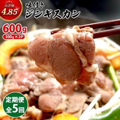 ふるさと納税 恵庭市 【定期便:全5回】味付きジンギスカン300g×2個【16002303】