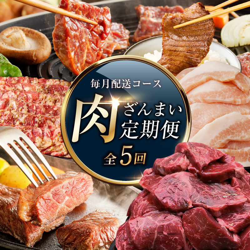 アキラ商店 肉三昧 わくわく 定期便 全5回【毎月配送コース お楽しみ 焼肉 ていきびん 焼くだけ 小分け BBQ やきにく 数量限定】 099Z608