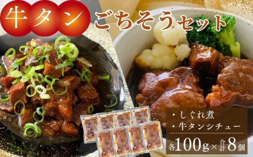 牛タン しぐれ煮 牛タンシチュー 100g×各4個 合計8個 電子レンジ レンチン 対応 牛たんシチュー 牛たん シチュー 牛たんしぐれ煮 セット 本格 レトルト 湯せん 宮城県 東松島市
