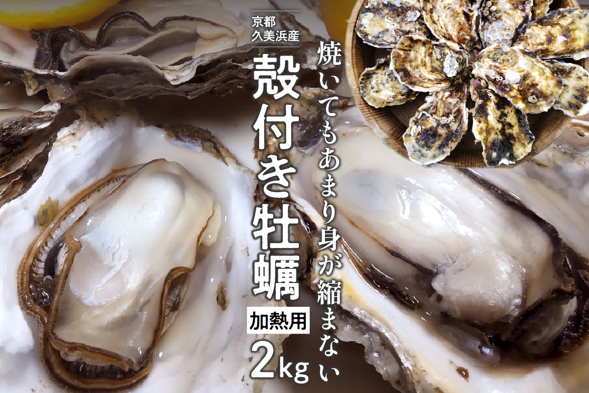 京都・久美浜産　殻付き牡蠣2kg（20個前後）【加熱用】牡蠣ナイフ付　MN00017