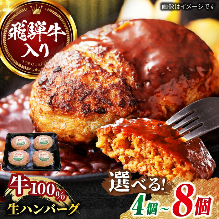 【ふるさと納税】【選べる発送月・容量】飛騨牛 生ハンバーグ 200g×4個 ハンバーグ はんばーぐ 飛騨牛 ひだぎゅう 牛肉 100% 手ごね 生ハンバーグ 特大 国産牛 冷凍 和牛 岐阜市/丸福商店 [ANBO029]
