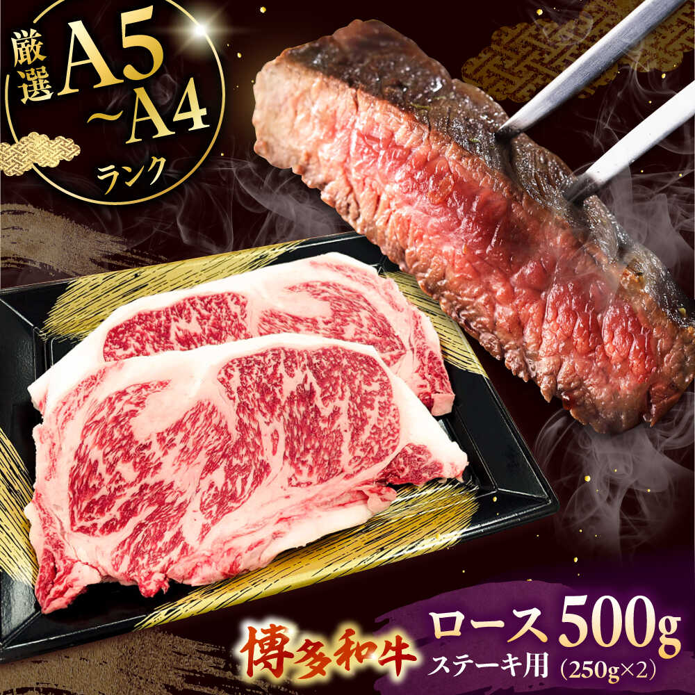 【ふるさと納税】【お中元対象】【数量限定 博多和牛】ロースステーキ用 計500g 2枚入 ▼ 牛肉 ロース 肉 ステーキ 黒毛和牛 ブランド牛 国産 BBQ ステーキ 和牛 桂川町/株式会社チクゼンヤ[ADBZ049]