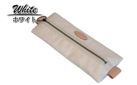 和紙と播州織のフラットペンケース（白色）[1143]