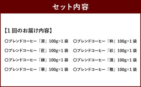 【6回定期便(隔月)】【生豆を50℃洗浄】こだわり珈琲（豆）詰め合わせセット（8種×100g）