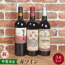 【ふるさと納税】新！甲斐市産赤ワイン3本セット　ワイン 家飲み 赤ワイン 日本ワイン 山梨ワイン 定番 テーブルワイン お酒 山梨 甲斐市 サントリー 飲み比べ（AD-34）