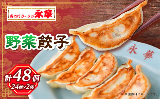 ＜佐野餃子(中)野菜餃子(1個27g)24個4人前＞×2袋 ＜離島・沖縄県不可＞_ 餃子 ぎょうざ 佐野餃子 野菜餃子 栃木県 佐野 おつまみ おかず 人気 おすすめ 送料無料 贈答 ギフト 冷凍 【1104104】