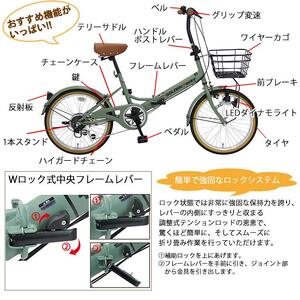 ヱビス自転車　折りたたみ 自転車 ゴールデンロッキー206 シマノ製 外装6段変速 20インチ 完成品【マットホワイト】