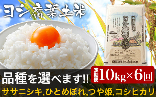 ＜定期便6回＞品種が選べる 令和6年産 ヨシ腐葉土米  コシヒカリ 合計60kg【毎月10kgを6回に渡りお届け！】