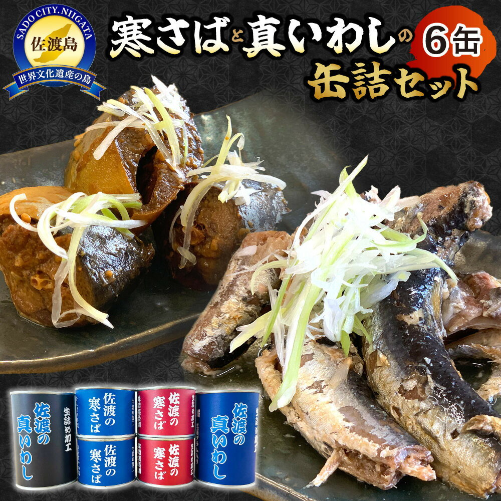【ふるさと納税】佐渡産 さば いわし 缶詰 水煮 味噌煮 6缶セット
