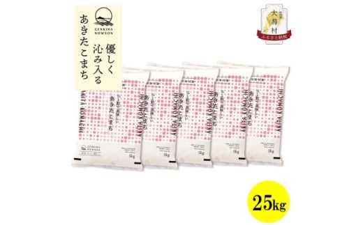 ＜毎月定期便＞秋田県産あきたこまち無洗米25kg(5kg×5)全3回【4072885】