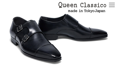 クインクラシコ 革靴 25010 (サイズ：26.5cm) ビジネスシューズ 本革 モンクストラップ 幅広 甲高  ダブルモンク 牛革 フォーマル 