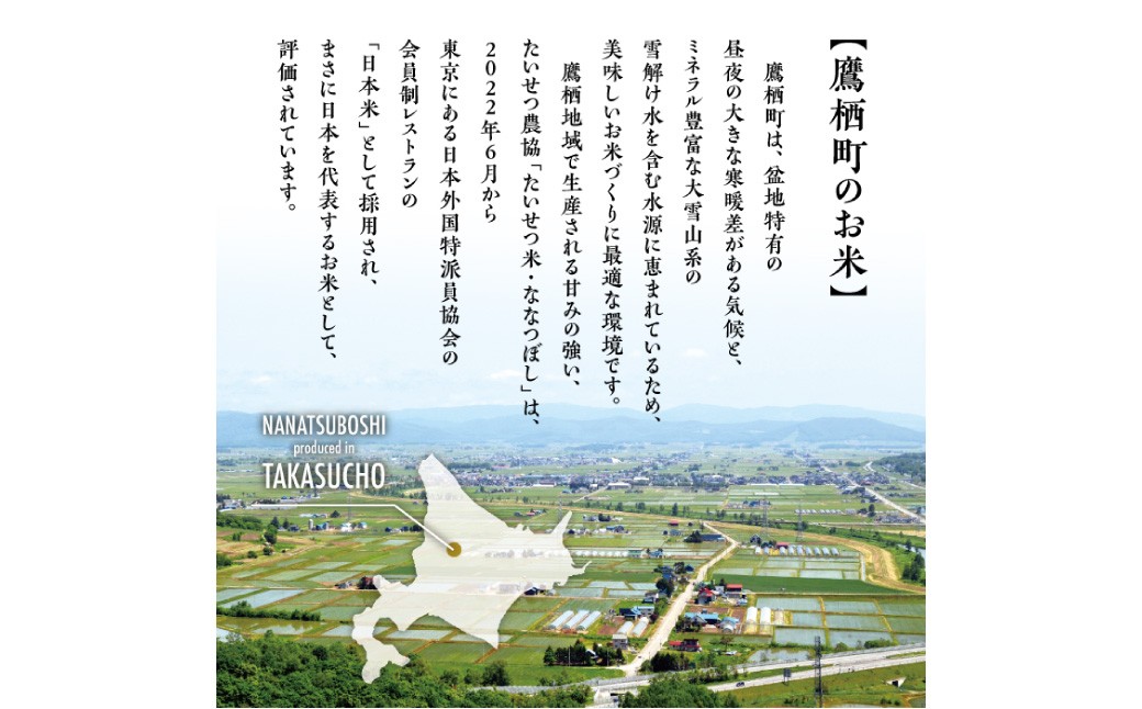 ななつぼし（白米）約5kg×4袋計約20kg 北海道鷹栖町