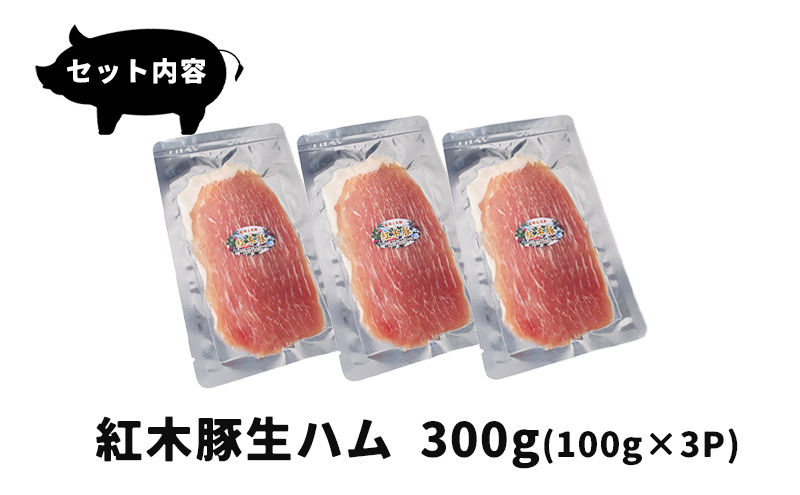 肉専門レストラン「パイオニアファーム」紅木豚（こうぼくとん）生ハム100g×3P 計300g 国産 豚肉 盛岡市産 贈り物 おつまみ サラダ パーティ 家飲み お土産 手土産 おうちグルメ 冷凍