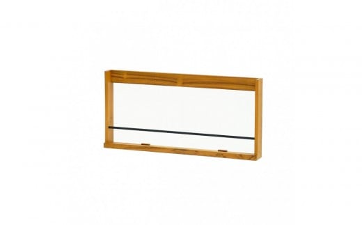 ウォールラック横型 幅76cm 奥行き8cm 高さ36.5cm チーク無垢材