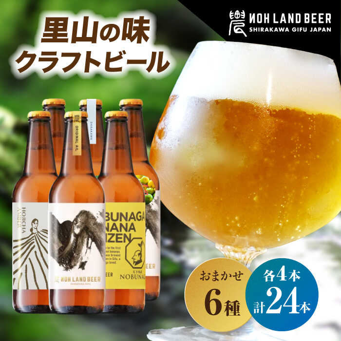 【ふるさと納税】【選べる発送月】農LAND BEER クラフトビール 6種(各種4本) 計24本 詰め合わせBOX 【テレビで紹介！】 飲料 お酒 セット 白川町 / Sunpo[AWBC010] クラフト ビール 飲み比べ 水 キャンプ ギフト プレゼント 父の日 人気 おすすめ セット フルーティ 56000円