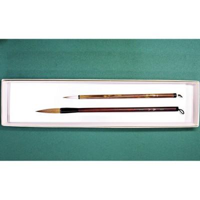 ふるさと納税 杵築市 筆工房楽々堂の書道筆　上品質2本セット(細筆・中筆) |  | 01