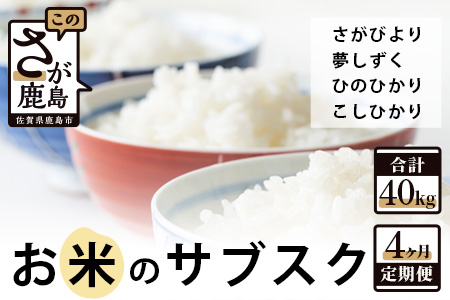 　お米のサブスク（定期便）４か月コース（10kg×4回） H-15