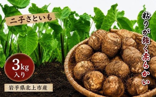 
                  【予約受付 R8年産10月発送予定 】さといも 3kg 2L・3L サイズ 秋の味覚 北上市二子産 二子 ふたご 里芋 芋の子 特産品 季節 産地直送 展勝地レストハウス 岩手県 北上市 D0287
                