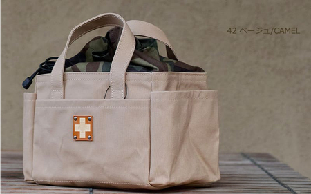 木の庄帆布 ミルクトートラウンドバッグ （#42 ベージュ / CAMEL ）