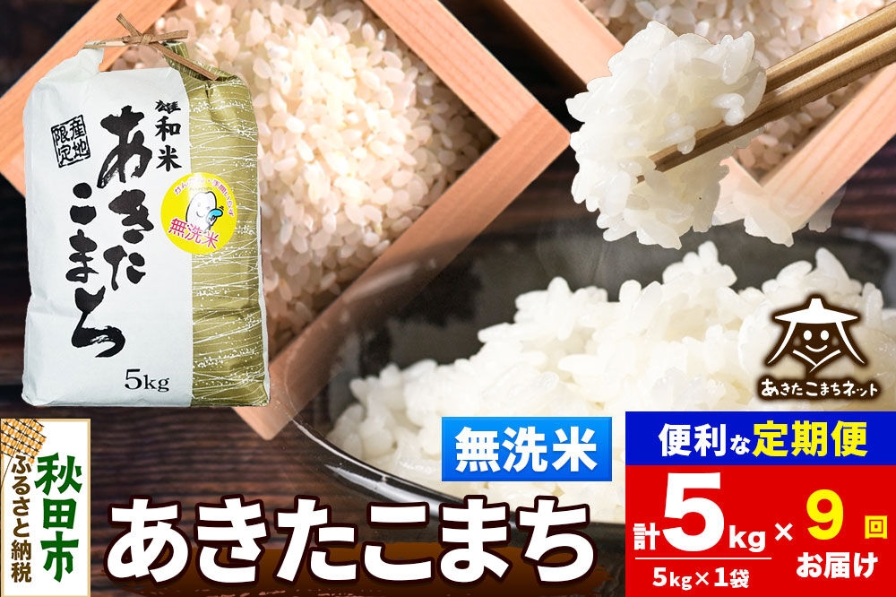 
                  令和8年産 新米受付《定期便9ヶ月》あきたこまち 清流米 5kg【無洗米】秋田県産 [秋田県産 あきたこまち お米 精米 小分け 定期便 5kg袋]
                