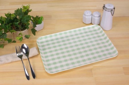 【グリーン2枚組】タツクラフト SRトレー M 33cm ミルキーチェック