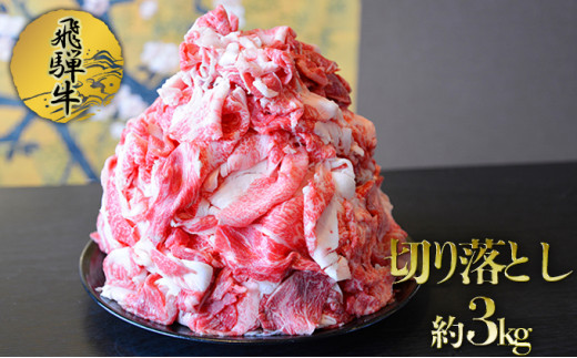 
[№5331-0063]飛騨牛切り落とし約3kg（約500g×6パック）
