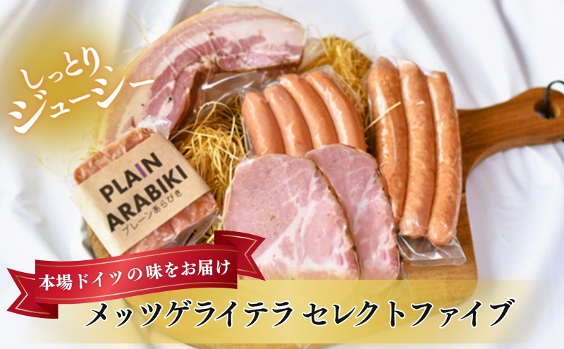 メッツゲライテラ　セレクトファイブ お肉 豚肉 ハム ソーセージ ジューシー ドイツのスパイス 詰め合わせ 惣菜 サラダ おつまみ
