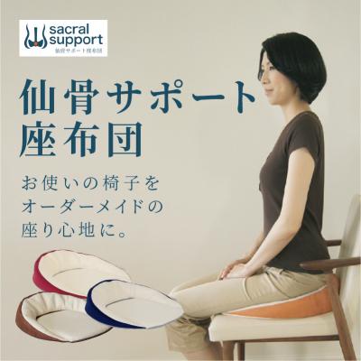 ふるさと納税 小牧市 仙骨サポート座布団(2)ネイビー×ライトグレー)[023M06-2]