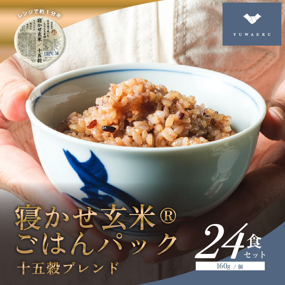 寝かせ玄米ごはんパック 十五穀ブレンド 160g×24食｜玄米 常温保存 パックご飯 備蓄 一人暮らし レトルト 雑穀 [1613]