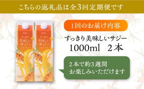 【全3回定期便】 美味しいサジーが毎月届く！すっきり美味しいサジー（2本）定期便3回《豊前市》【ハウスボトラーズ】 [VAX036]