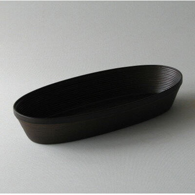 【ふるさと納税】BUNACO　IB-C722　オーバルボックス　Mサイズ(ダークブラウン)【1650536】