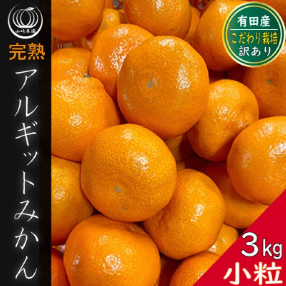 
完熟 小粒 アルギット みかん 3kg 2S ～ 3S サイズ | 年内発送 先行予約 ちっちゃい 小粒 小玉 みかん 有田みかん 甘い おいしい ジューシー 皮 薄い 完熟 期間限定 フルーツ 果物 人気 おすすめ 高級 こだわり ギフト 旬 スイーツ 和歌山
