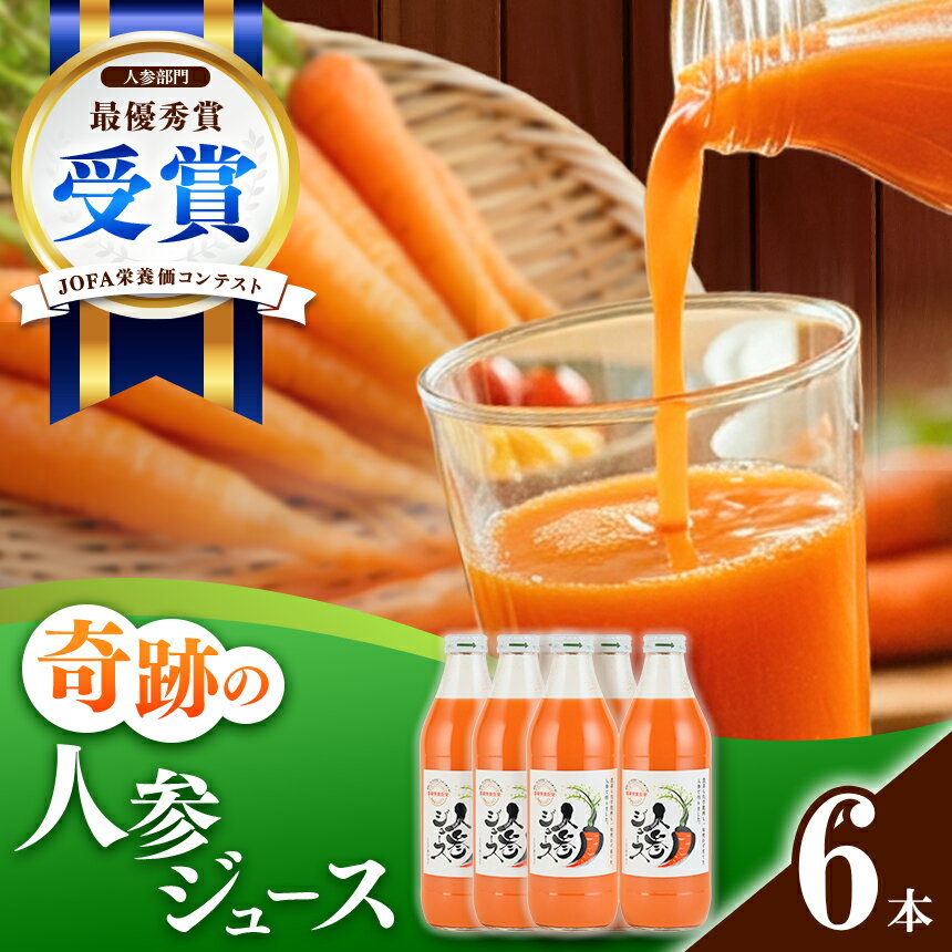 【ふるさと納税】奇跡の人参ジュース 出口崇仁農園【1000ml×6本】りんご果汁入り・ストレート｜にんじんジュース 野菜ジュース ドリンク 果汁 野菜 人参 にんじん やさい ジュース ドリンク 飲み物 飲料 りんご レモン 梅エキス 愛知県 美浜町 ※離島への配送不可