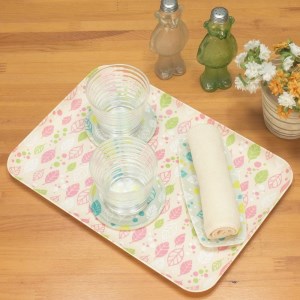 タツクラフト 友禅和紙おしぼりトレー 5枚セット ウインターリーフ グレー