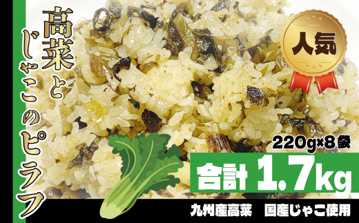 
国産発芽玄米入り 九州産高菜とじゃこの 栄養価の高いピラフ 220g × 8パック パック 真岡市 栃木県 送料無料
