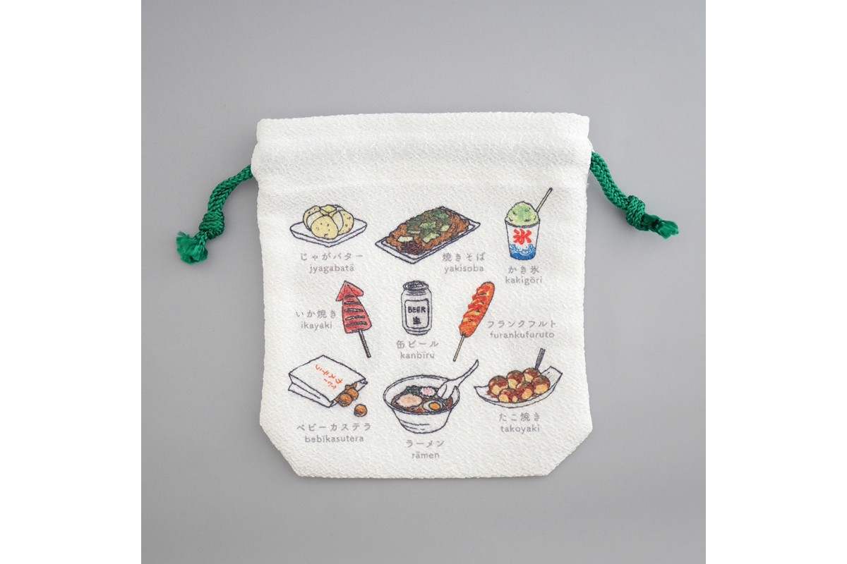 丹後ちりめん　にほんご巾着「yatai（屋台）」 サイズ：約13.5cm×17.5cm 選べる 種類 ふるさと納税 雑貨 巾着 丹後ちりめん 丹後 京都　DZ00029-03