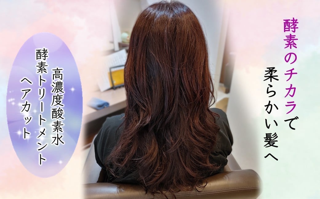 
            「酵素のチカラでやわらかい髪へ 」ご利用券 高濃度酸素水 酵素トリートメント ヘアカット 90分コース
          