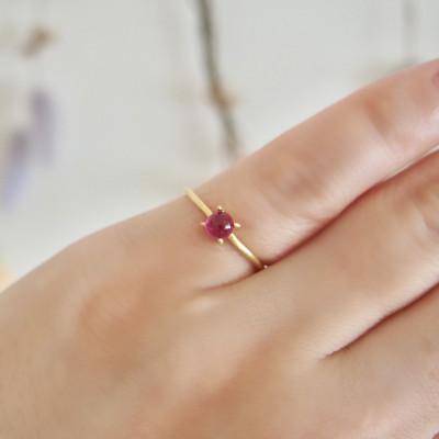 ふるさと納税 田原本町 13号　天然石ルビー　リング(Silver925 18KGP仕上げ)　 |  | 01