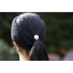 【開き】花や葉脈をモチーフにしたシルバー925製ヘアゴム