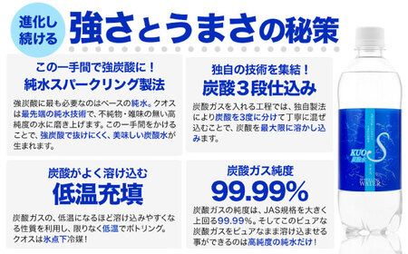 【全2回定期便】強炭酸水クオス プレーン 500ml×24本 / 炭酸水 炭酸水 炭酸水 炭酸水 炭酸水 炭酸水/日田市 / 株式会社OTOGINO[AREF090]