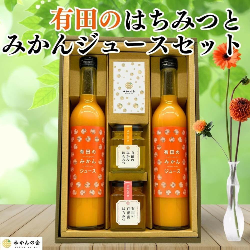 【ふるさと納税】みかんジュース (500ml×2本) と はちみつ ( みかん蜂蜜・百花蜂蜜 各210g) セット 和歌山県産 産地直送 みかんの会 | ハニー 蜂蜜 食品 人気 おすすめ 送料無料