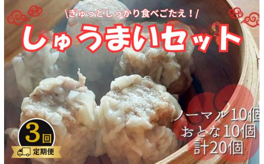 《3回定期便》手作り点心の店　Syun358. しゅうまい 20個（ノーマル10個・おとな10個）食べ比べセット